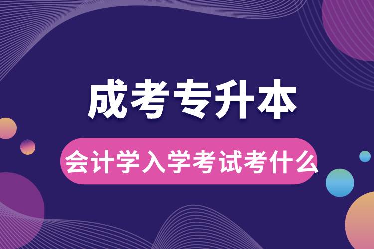 成考專升本會計學(xué)入學(xué)考試考什么